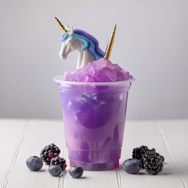 Becher mit Einhorn Slush